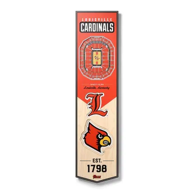 8 X 32 NCAA Louisville Cardinals 3D StadiumView Banner