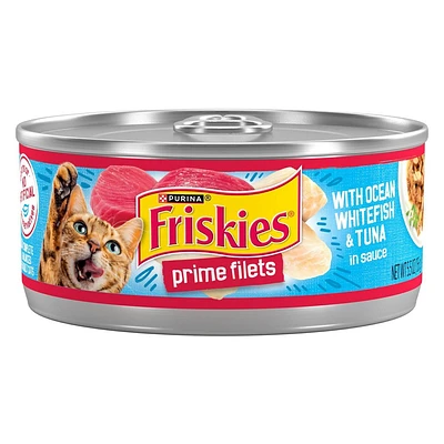 Purina Friskies Prime Filets Wet Cat Food with Ocean White Fish & Tuna In Sauce - 5.5oz