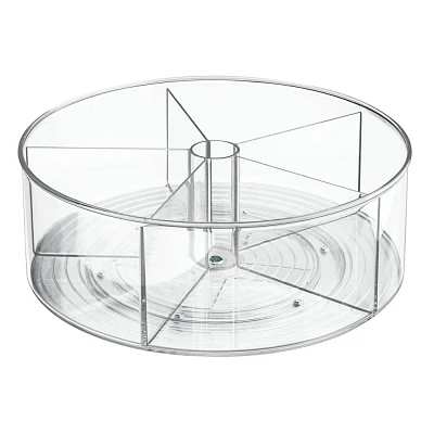 iDESIGN Recycled Plastic Divided Lazy Susan Turntable Organizer Clear: 12 Kitchen Storage, Hand Wash, 0.75 lbs