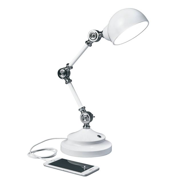 OttLite Pharmacy Desk Lamp (Includes LED Light Bulb) - Prevention: Office Light with Dimmer, USB Port, No Clip