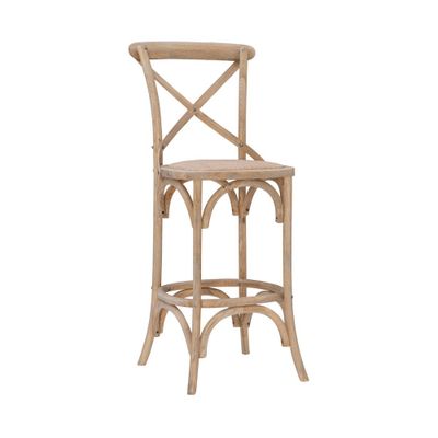 Roxy Wash Upholstery Barstool Gray - Linon: Elm Wood, French Country Design, 30 Seat Height