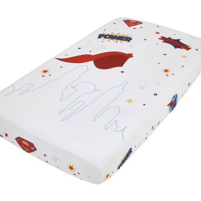 Warner Bros. Superman Photo Op Nursery Fitted Crib Sheet - White