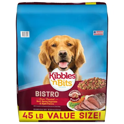 Kibbles n Bits Bistro Oven Roasted Beef Flavor with Vegetable and Apple Dry Dog Food - 45lbs