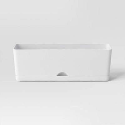 Self-Watering Window Rectangular Indoor Outdoor Planter Box White 8x24 - Room Essentials