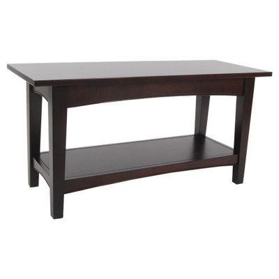 36 1-shelf Bench with Shelf Hardwood  - Alaterre Furniture