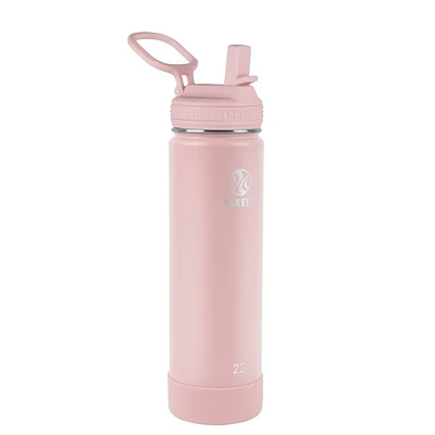 Takeya 22oz Insulated Stainless Steel Water Bottle with Straw Lid - Blush