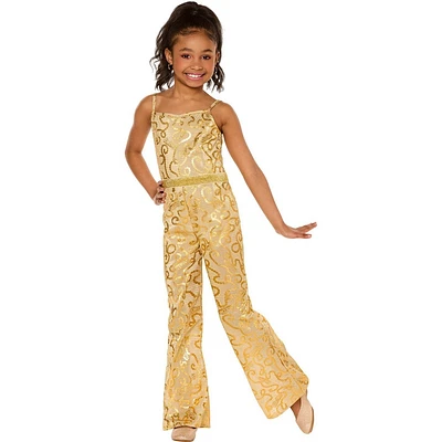 Kids Barbie: The ovie Barbie Halloween Costume Jumpsuit - Gold