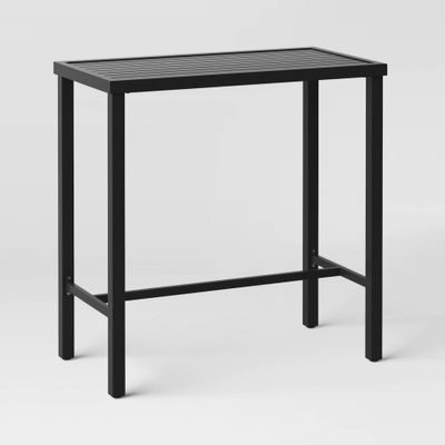 Fairmont Bar Height Rectangle Patio Dining Table - Black - Threshold