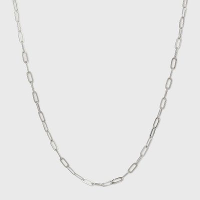 16 Paperclip Chain Necklace - A New Day Silver