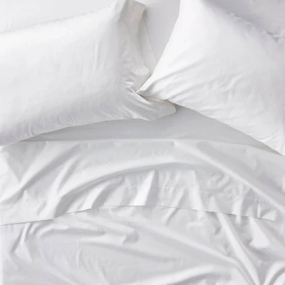 Queen 600 Thread Count Sateen Sheet Set White - Casaluna