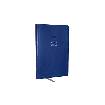 KJV Holy Bible: Value Ultra Thinline, Blue Leathersoft, Red Letter, Comfort Print: King James Version - by Thomas Nelson (Leather Bound)