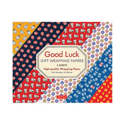 Good Luck Gift Wrapping Papers - 6 Sheets - by Tuttle Studio (Paperback)