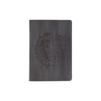 Christian Art Gifts Scripture Journal in Spanish: Diario Clsico Cierre Gris S Fuerte Jos. 1:9 - (Leather Bound)