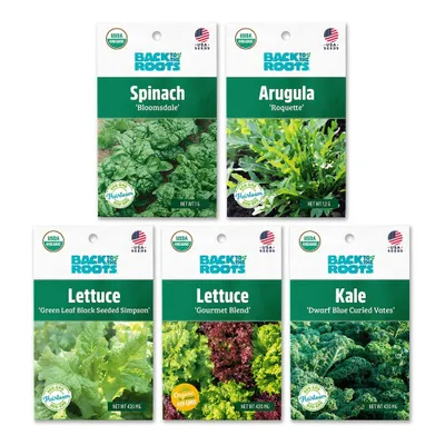 Back to the Roots 5pk Organic Leafy Greens Seeds Variety