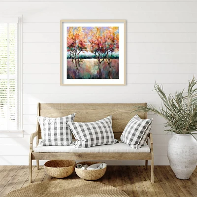 Amanti Art 33x33 End of Summer Trees by Karen Hale Wood Framed Wall Art Print