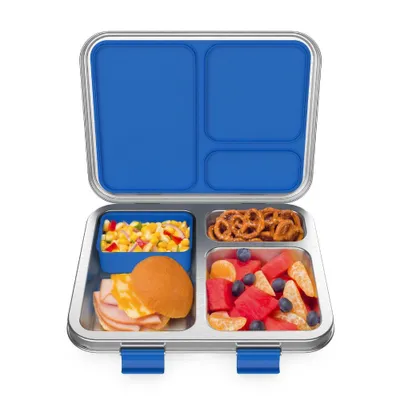 Bentgo Kids Stainless Steel Leakproof 3 Compartments Bento-Style Lunch Box