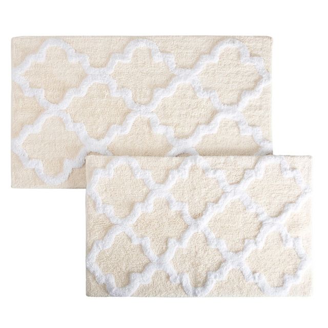 2pc Trellis Bath Mat Set - Home: Tufted