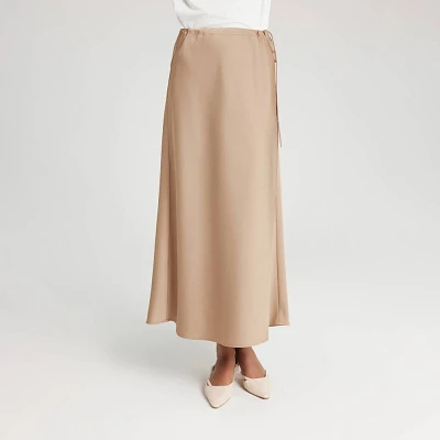 Women Textured Satin Side-Tie Skirt