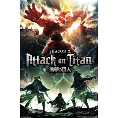 22.375 x 34 Attack on Titan - Season 2 Teaser One Sheet Unframed Wall Poster Print - Trends International: Vertical Lithograph Art