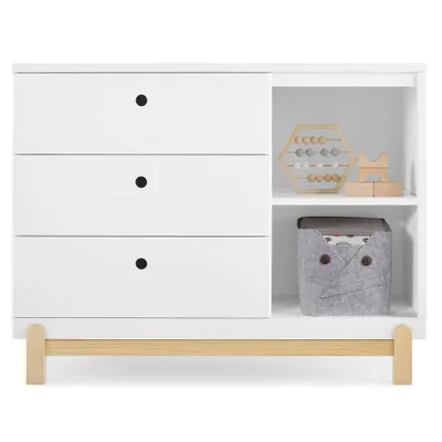 Delta Children Poppy 3 Drawer Dresser with Cubbies and Interlocking Drawers