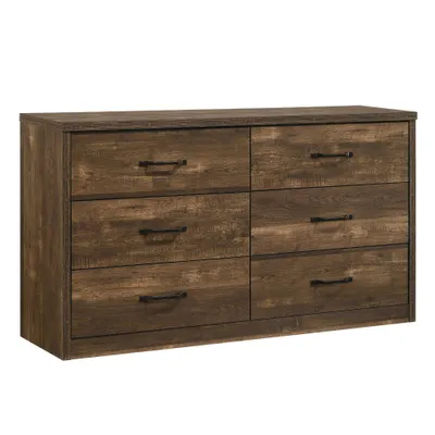 Culver Rustic 6 Drawer Dresser with Usb Ports Walnut - miBasics