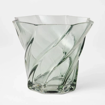 Swirl Glass Vase Wide Rim - Threshold designed with Studio McGee