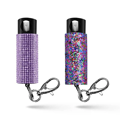 Guard Dog Security Bling It On Pepper Spray 2pk Glow-In-The-Dark 16 Distance Lavender and Amethyst