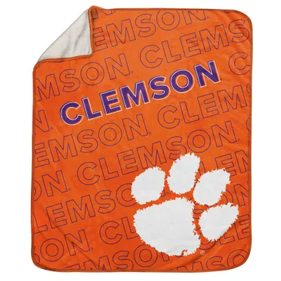 NCAA Clemson Tigers Wordmark 60 x 70 Faux Shearling Blanket