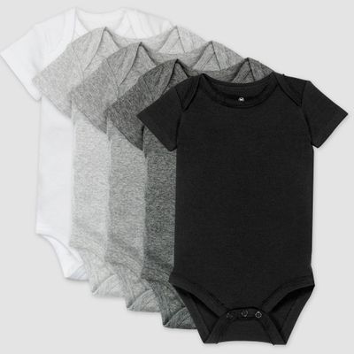 Honest Baby 5pk Organic Cotton Short Sleeve Bodysuit