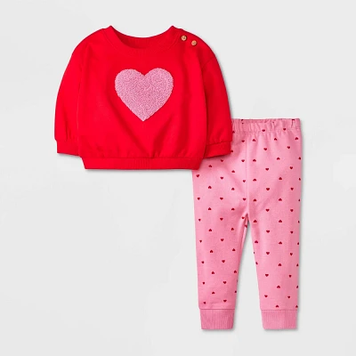 Baby Chenille Heart Top & Bottom Set