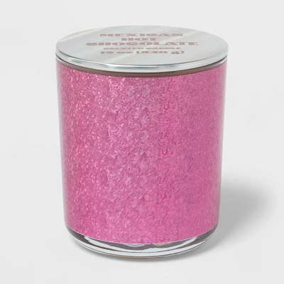 Lidded Glitter Cozy Mexican Hot Chocolate Jar Candle 12oz - Room Essentials