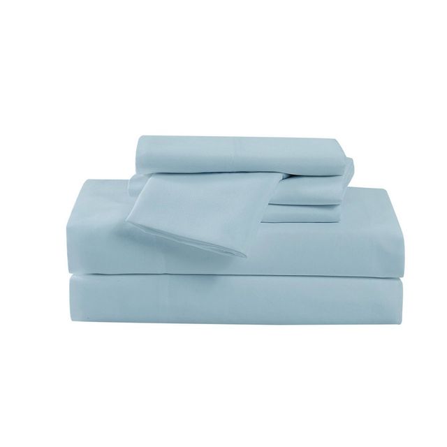 Twin XL 4pc Heritage Microfiber Solid Sheet Set Blue - Cannon