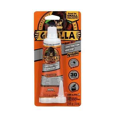 Gorilla 2.5oz Construction Adhesive Heavy Duty Tube