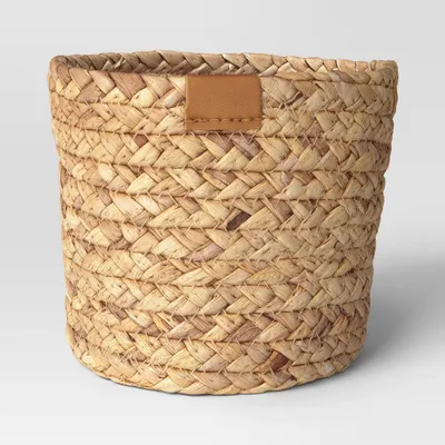 Natural Woven Decorative Planter Light Brown - Threshold: Water Hyacinth, Spot Clean, 4.5 H x 4.9 D