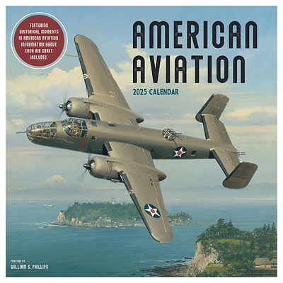 TF Publishing 2025 Wall Calendar 12x12 American Aviation