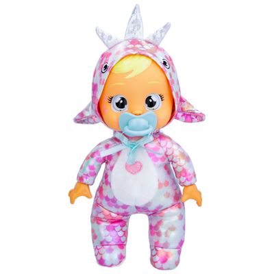 Cry Babies Tiny Cuddles Dinos Stella with Narwhal Dinosaur Themed Metallic Pajamas 9 Baby Doll