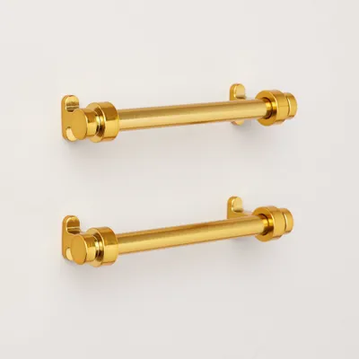 3.75 Vintage Cuffed Drawer Pulls Brass Plated (Set of 2) - Hearth & Hand with Magnolia: Steel Cabinet Hardware