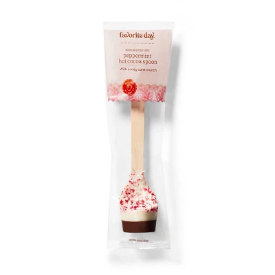 Christmas White Chocolaty Coated with Peppermint Hot Cocoa Spoon - 0.8oz - Favorite Day