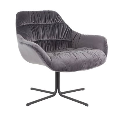 LumiSource Wayne Contemporary Upholstered Lounge Chair : Velvet Swivel Armchair for Bedroom, Indoor Use