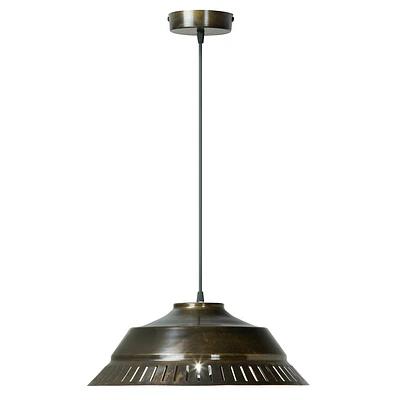 River of Goods 16 Dell Antique Bronze Metal Pendant Light: Industrial Style, Adjustable Height, UL Listed