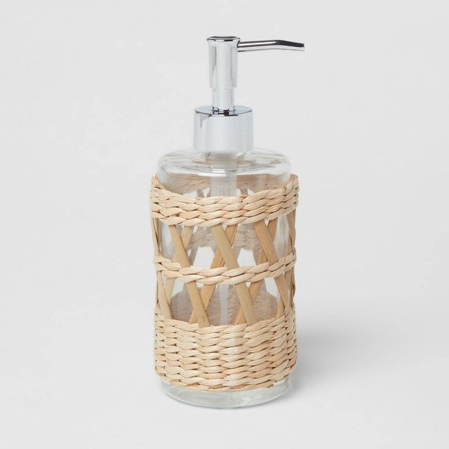 Woven and Glass Soap Pump Natural - Threshold