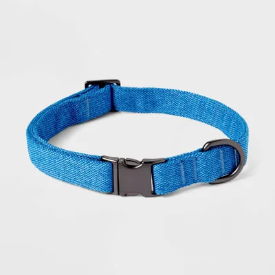 Tweed Fashion Adjustable Dog Collar -  - Blue - Boots & Barkley