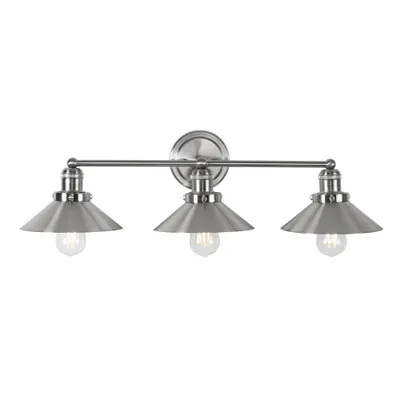 26.5 3-Light July Sconce with Metal Shade Nickel - JONATHAN Y: Modern Vanity Lighting, ETL Listed