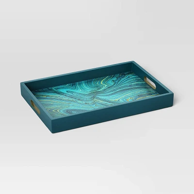 3.39x13.79 Decorative Tray Green - Threshold