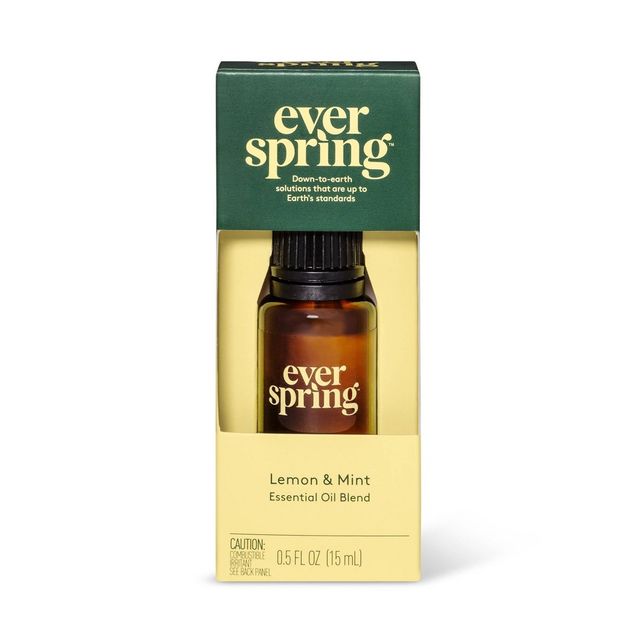 Lemon & Mint Essential Oil Blend - 0.5 fl oz - Everspring
