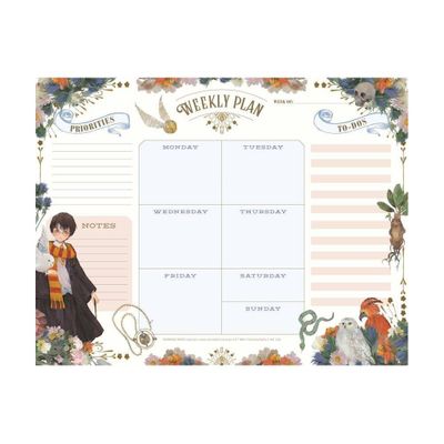 Harry Potter: Floral Fantasy Weekly Planner Notepad - by Insights (Paperback)