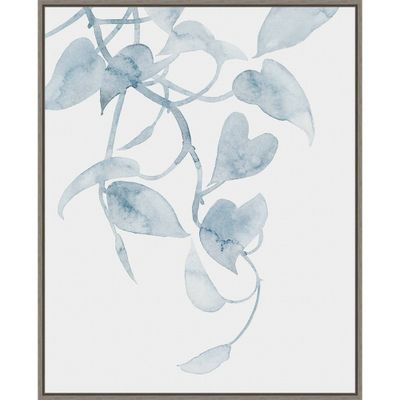 22 x 28 Pothos Plant I by Grace Popp Framed Canvas Wall Art Gray Wash - Amanti Art: Modern Botanical Decor, Vertical Lithograph