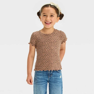 Toddler Girl Ribbed Short Sleeve T-Shirt