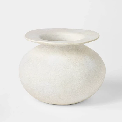 Exaggerated Rim Ceramic Round Vase - Threshold designed with Studio McGee