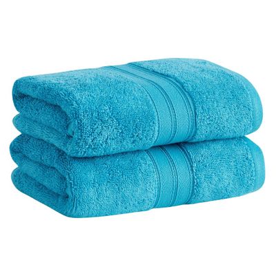 2pk Cotton Rayon from Bamboo Hand Towel Set Aqua - Cannon